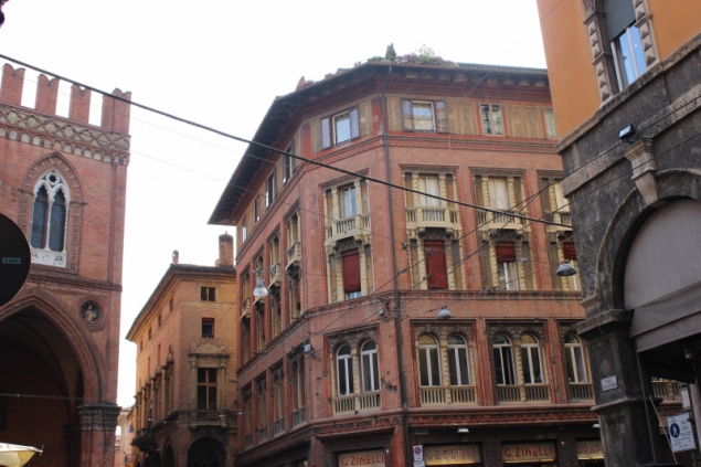 Street view of Bologna center, Italy