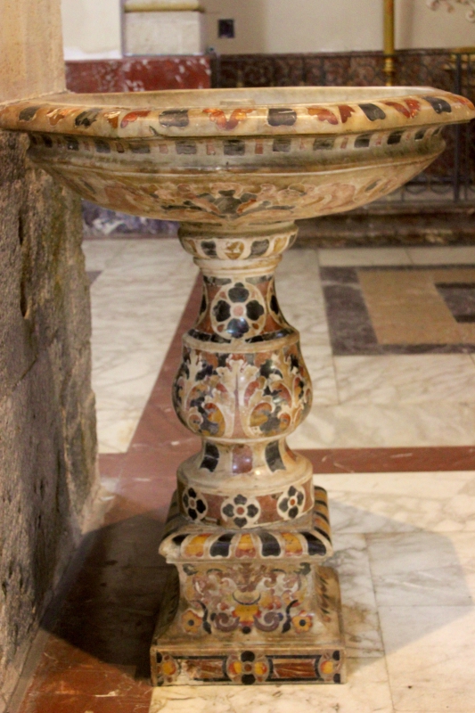 The baptismal font in the cathedral of Catania, Sicily/Italy