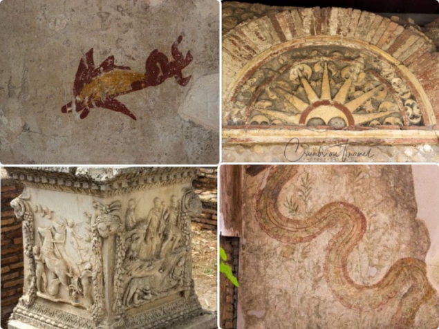 Decorations in houses, Ostia Antica, Lazio/Italy