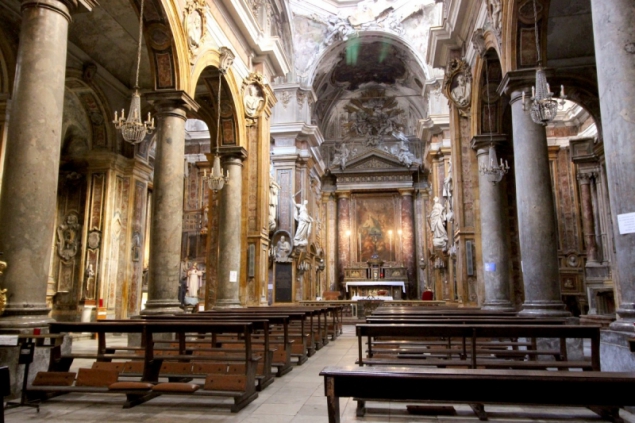 Inside the Church of Saint Matthew of Cassaro, Palermo, Sicily/Italy