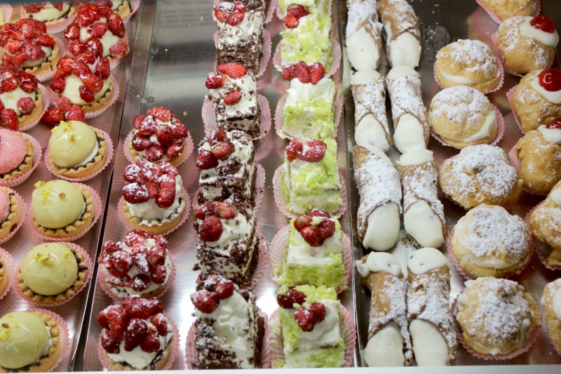 Typical Sicilian sweets seen in Palermo, Sicily/Italy