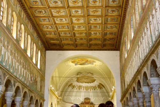 Inside the basilica of Sant'Apollinaris Nuovo, Ravenna, Emilia-Romagna, Italy