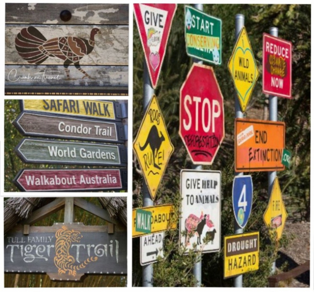 San Diego Zoo Safari Park, California/USA - australian signs