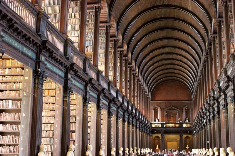 Books at the Library of the Trinity College in Dublin/Ireland