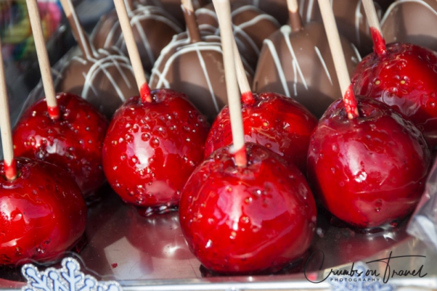 Caramelized red apples, seen on a Xmas market in Vienna/Austria