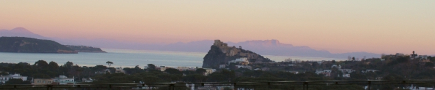 View of Castello Aragonese to the mainland, Naples, Italy